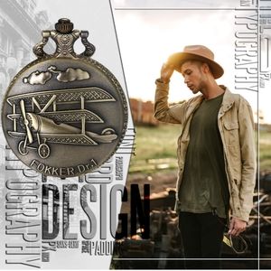 Mens Pocket Watch Historical Vintage Retro German World War I Fokker Dr-…